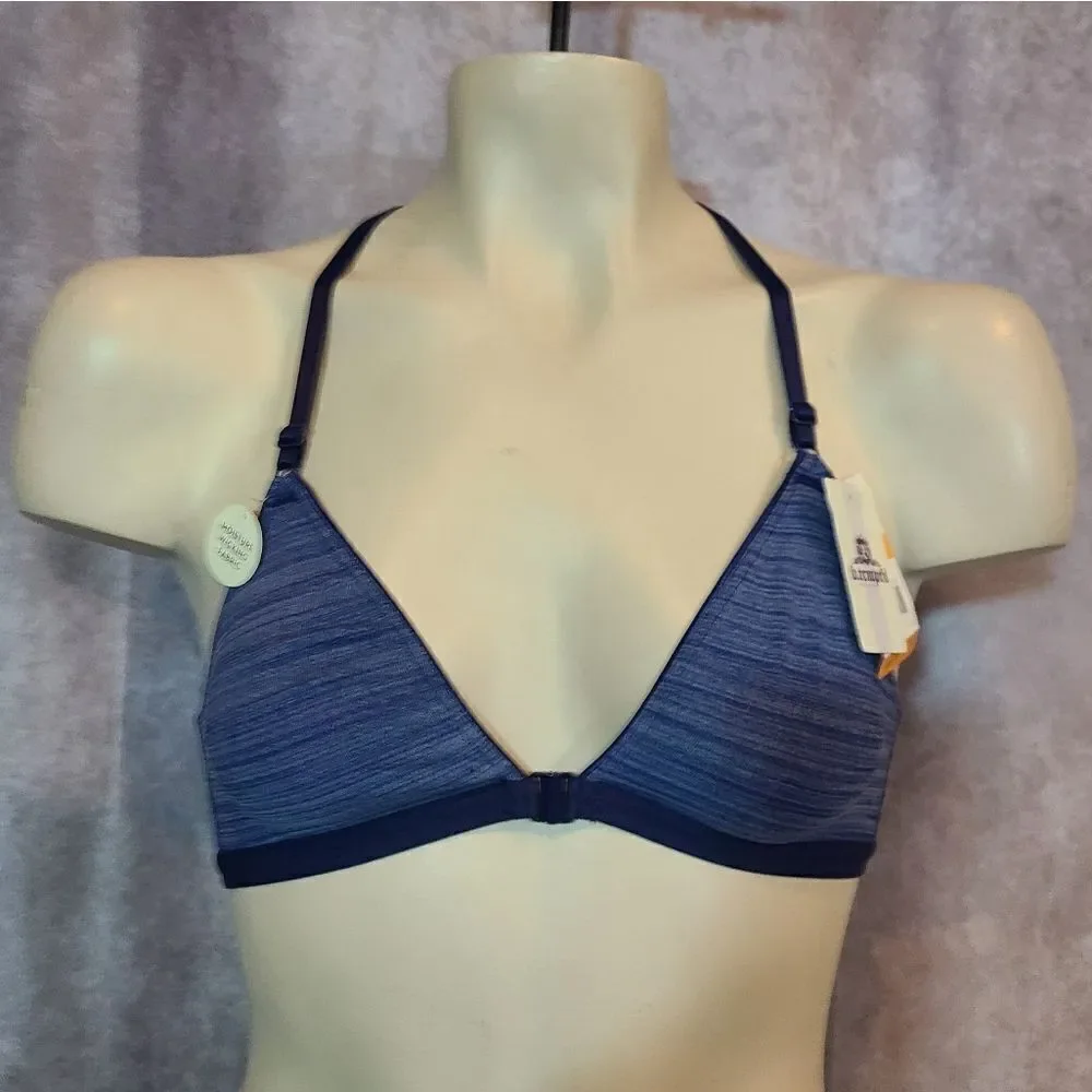 B. Tempt'd Blue Racerback Front‎ Closing Bra Size Small